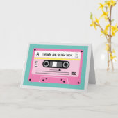 Oude Skool Roze Cassette Mix Tape Groetjes Kaart (Gele Bloem)