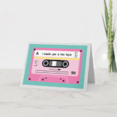 Oude Skool Roze Cassette Mix Tape Groetjes Kaart (Voorkant)
