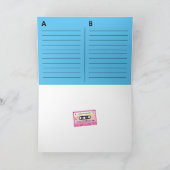 Oude Skool Roze Cassette Mix Tape Groetjes Kaart (Binnen)
