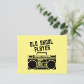 Oude Skool Speler Retro Stereo Boombox Briefkaart (Staand voorkant)
