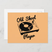 Oude Skool Speler Vinylplaat Draaitafel DJ Briefkaart (Voorkant / Achterkant)