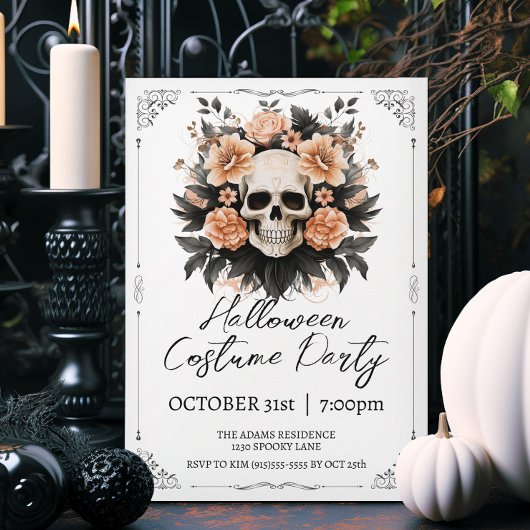 Oude Skull Halloween Kaart