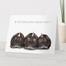 Oude Sleepy Hippos Verjaardag Kaart! Kaart