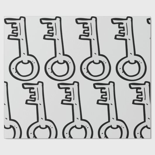 Oude sleutel cadeaupapier (Vlak)