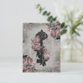Oude sleutel en Rozen Briefkaart (Staand voorkant)