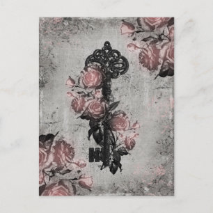 Oude sleutel en Rozen Briefkaart