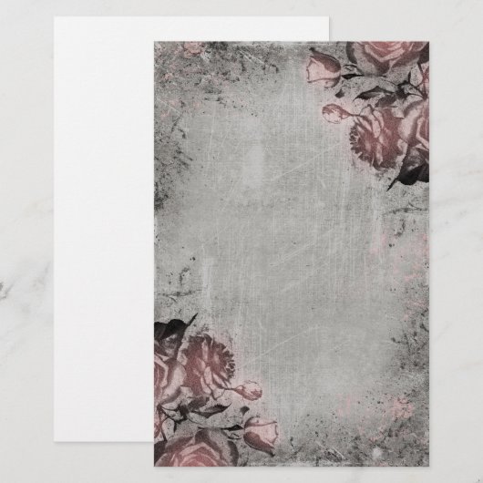 Oude sleutel en Rozen Briefpapier (Voorkant / Achterkant)