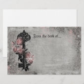 Oude sleutel en Rozen Briefpapier (Voorkant / Achterkant)