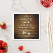 Oude sleutel houten uitzicht huis verwarming serve servetten (Insitu)
