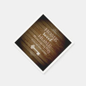 Oude sleutel houten uitzicht huis verwarming serve servetten (Hoek)