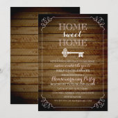 Oude Sleutel Houten Uitzicht Huisinwijding Invite Kaart (Voorkant / Achterkant)