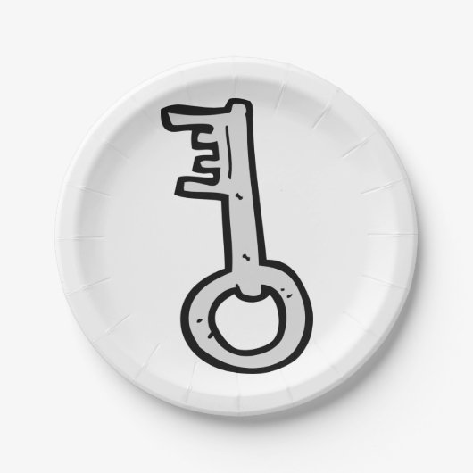 Oude sleutel papieren bordje (Voorkant)