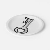 Oude sleutel papieren bordje (Gekanteld)