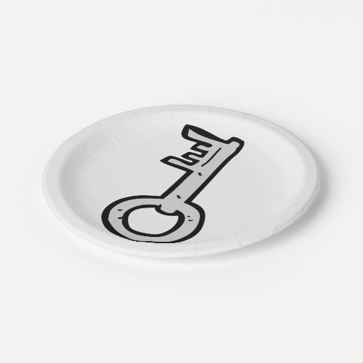 Oude sleutel papieren bordje (Gekanteld)