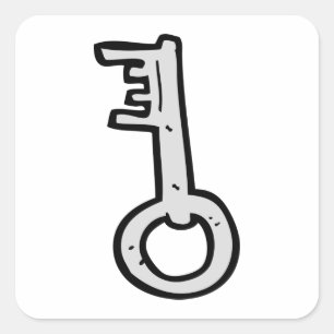 Oude sleutel vierkante sticker