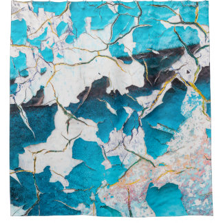 Oude slijmwandtextuur en zeebeving douchegordijn