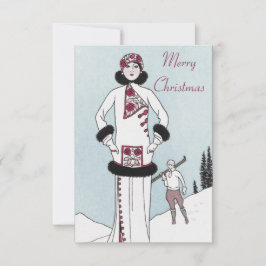 Oude Sneeuwkoningin kerstkaart Bedankkaart