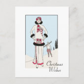 Oude Sneeuwkoningin Kerstmis Briefkaart (Voorkant)