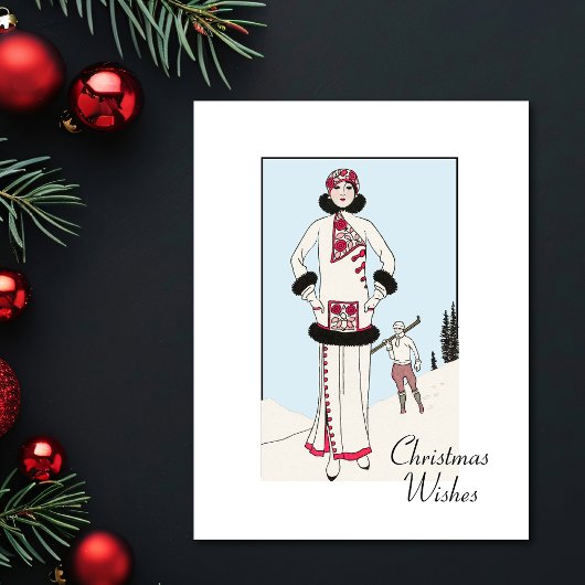 Oude Sneeuwkoningin Kerstmis Briefkaart