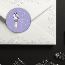 Oude Sneeuwkoningin Kerstmis  Ronde Sticker