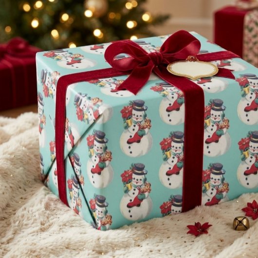 Oude Sneeuwman Cadeaupapier