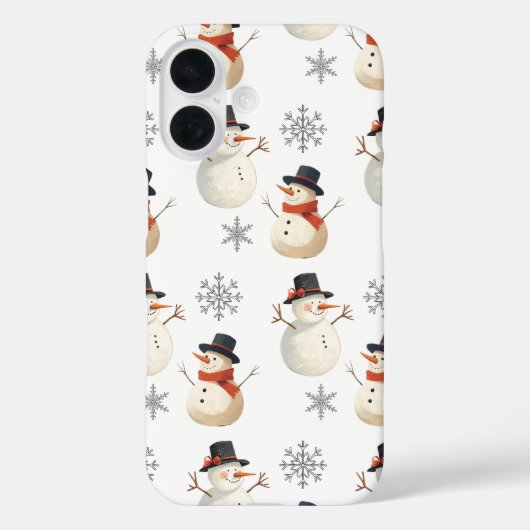 Oude sneeuwman Kerstmis Sneeuwvlokken iPhone Hoesj Case-Mate iPhone Case (Achterkant)