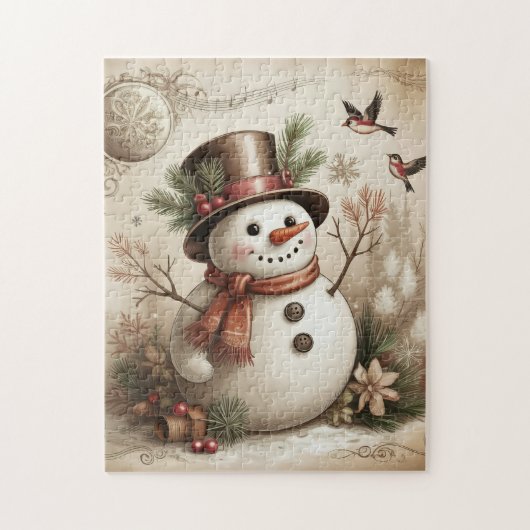 Oude Sneeuwman Puzzel (Verticaal)