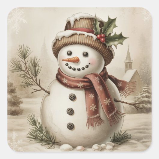 Oude Sneeuwman Stickers (Voorkant)