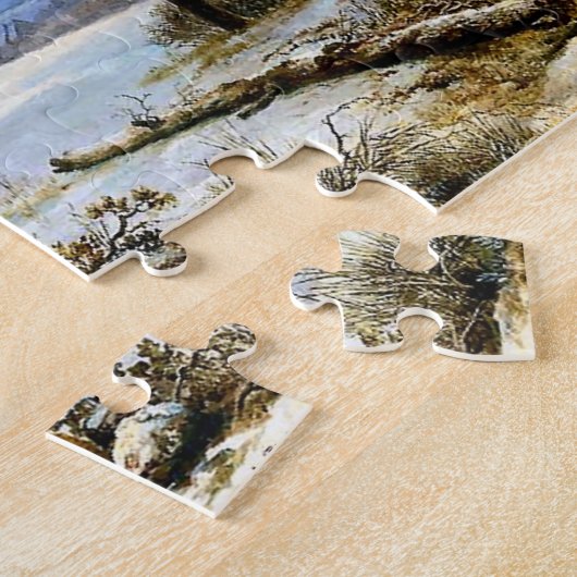 Oude sneeuwscène legpuzzel (Zijkant)