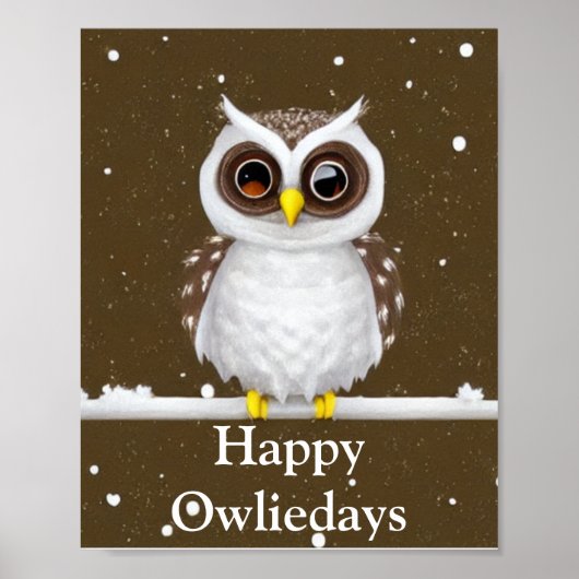 Oude Sneeuwuil Vakantieposter Poster (Voorkant)