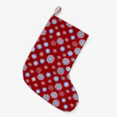Oude sneeuwvlokken op rood kleine kerstsok (Voorkant (Hangend))