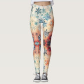 Oude Sneeuwvlokken Patroon - Leggings (Voorkant)