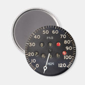 Oude snelheidsmeter van een  racewagen magneet (Voorkant / Achterkant)