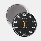 Oude snelheidsmeter van een  racewagen magneet (Voorkant / Achterkant)