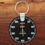Oude snelheidsmeter van een racewagen sleutelhanger (Voorkant)