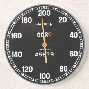 Oude snelheidsmeter van een  racewagen zandsteen onderzetter