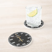 Oude snelheidsmeter van een  racewagen zandsteen onderzetter (Zijkant)