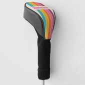 Oude Snoep Regenboog Speld Gestreept met Naam Golfheadcover (Schuin)