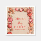 Oude Snoephartjes Valentijnsfeest Servet (Voorkant)