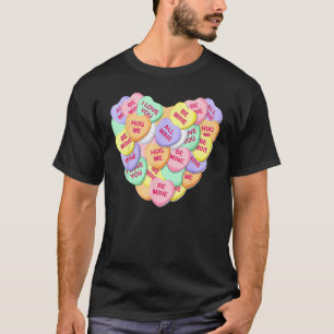 Oude snoeppraat hartjes voor anti Valentijn T-shirt