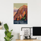 Oude Snowdon Noord-Wales Reisposter Brits Poster (Thuiskantoor)