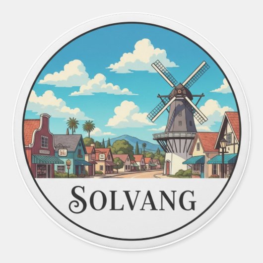 Oude Solvang Californië Ronde Sticker (Voorkant)