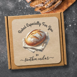 Oude Sourdough brood Gebakken door JOU Vierkante Sticker