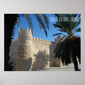 Oude Sousse stad Medina straatbeeld Tunesië Poster