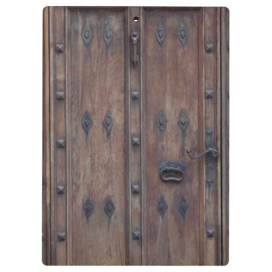 Oude Spaanse houten deur met bouten Klembord (Achterkant)