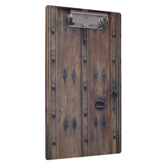 Oude Spaanse houten deur met bouten Klembord (Rechts)