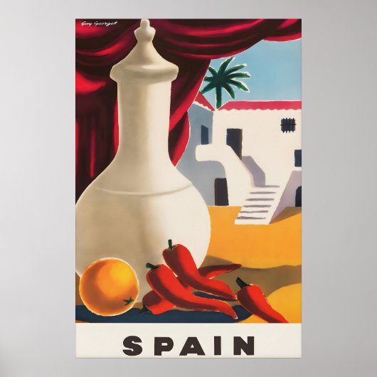 Oude Spaanse Reisposter Mediterrane Stilleven Poster (Voorkant)