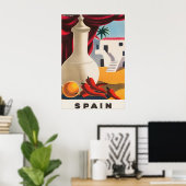 Oude Spaanse Reisposter Mediterrane Stilleven Poster (Thuiskantoor)