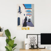 Oude Spaanse Reisposter Mediterrane Straat Poster (Thuiskantoor)