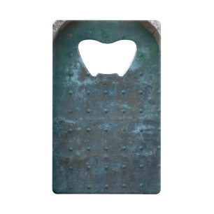 Oude Spaanse Transparante Koperdeur Creditkaart Flessenopener